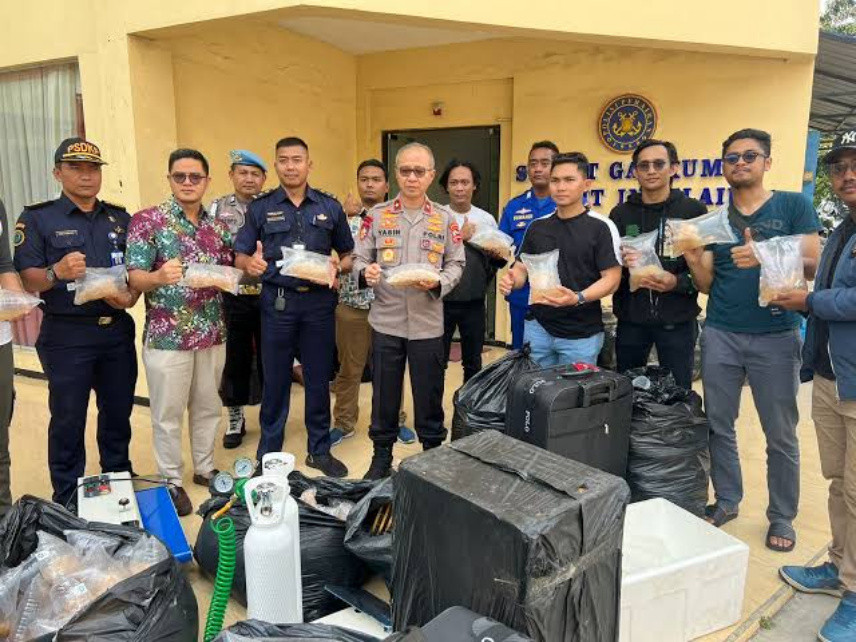 Kejar-kejaran dengan Pelaku, Petugas Baharkam Polri Gagalkan Penyelundupan 350 Ribu Benih Lobster