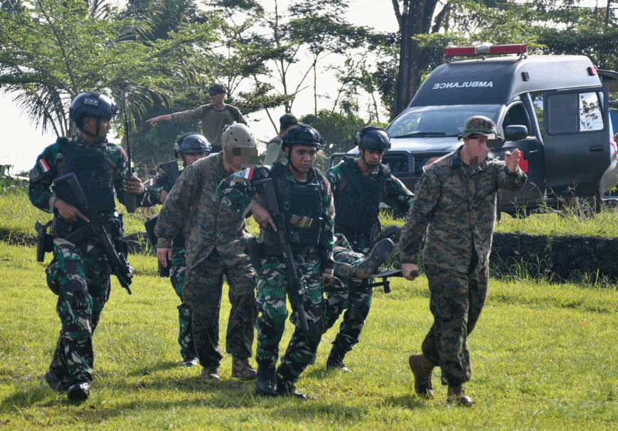 Pasukan Hantu Laut dan Marinir Amerika Asah Kemampuan di Puslatpurmar Sukabumi