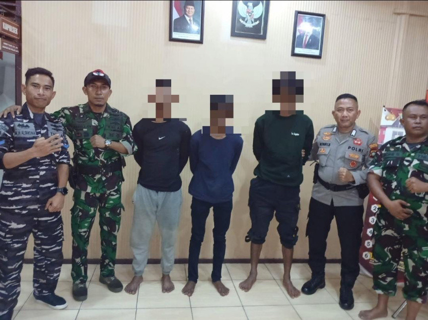 Komplotan Maling Speedboat di Pulau Kasu Diringkus Babinpotmar dan Babinsa