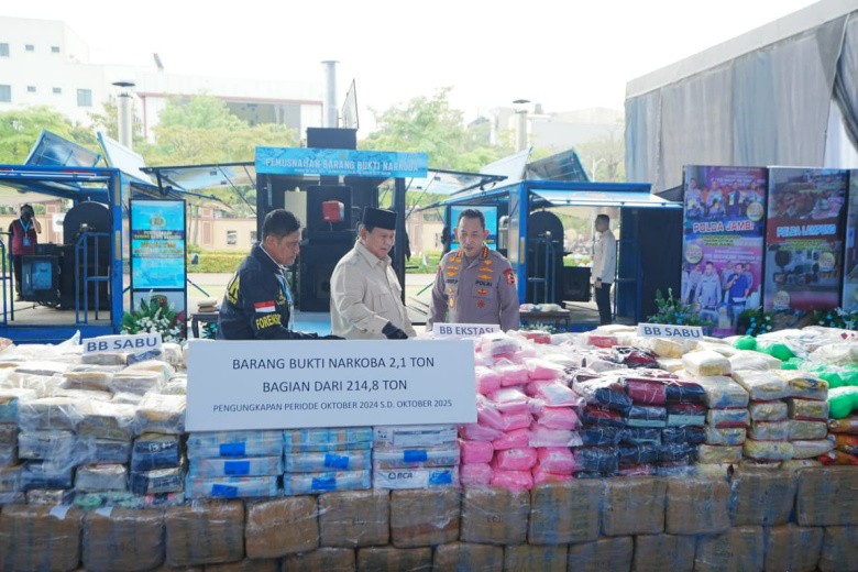 Pimpin Pemusnahan 214,84 Ton Narkoba, Presiden Prabowo: 629 Juta Jiwa Diselamatkan