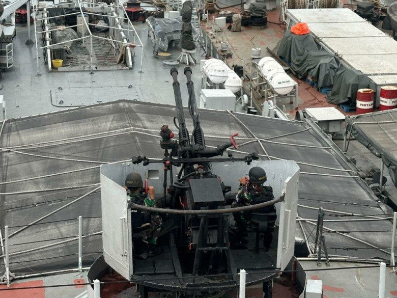 Siaga Hadapi Ancaman Udara, KRI Teluk Sibolga-536 Satfib Koarmada I Asah Kemampuan Tempur