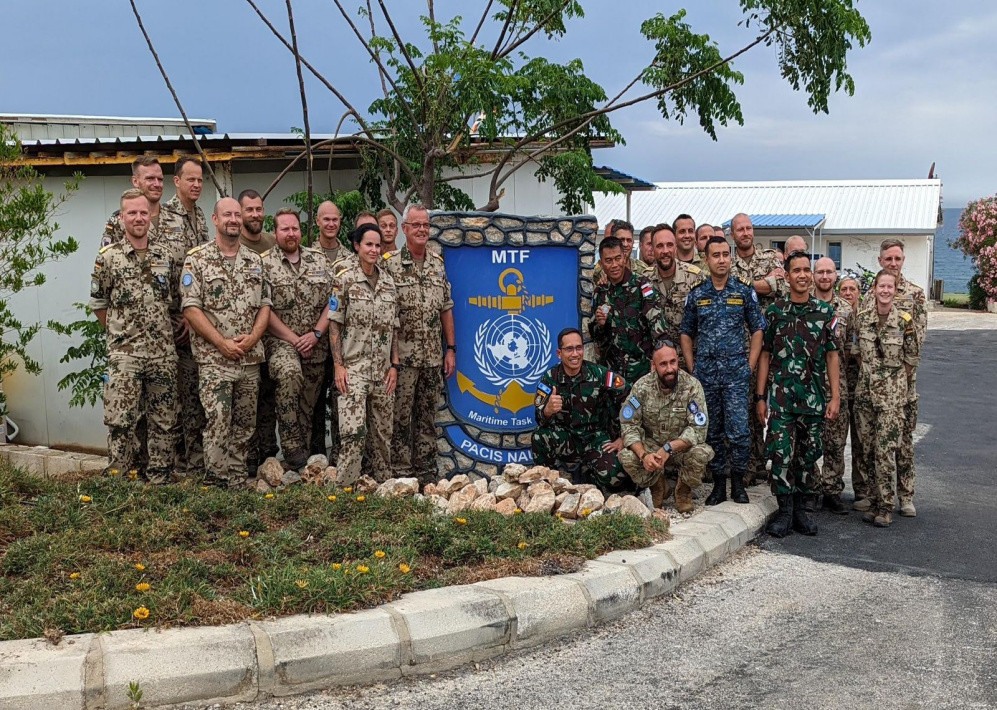 Keren! Prajurit TNI AL Bikin Karya Monumen Maritime Task Force UNIFIL Lebanon